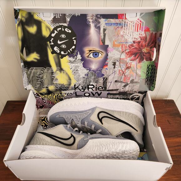 Nike Size 14.5M/16W Kyrie Low 4 TB Promo‎ Wolf Grey/Black New - Picture 11 of 13